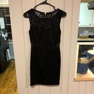 Black Forever 21 Dress With Lace Cutouts